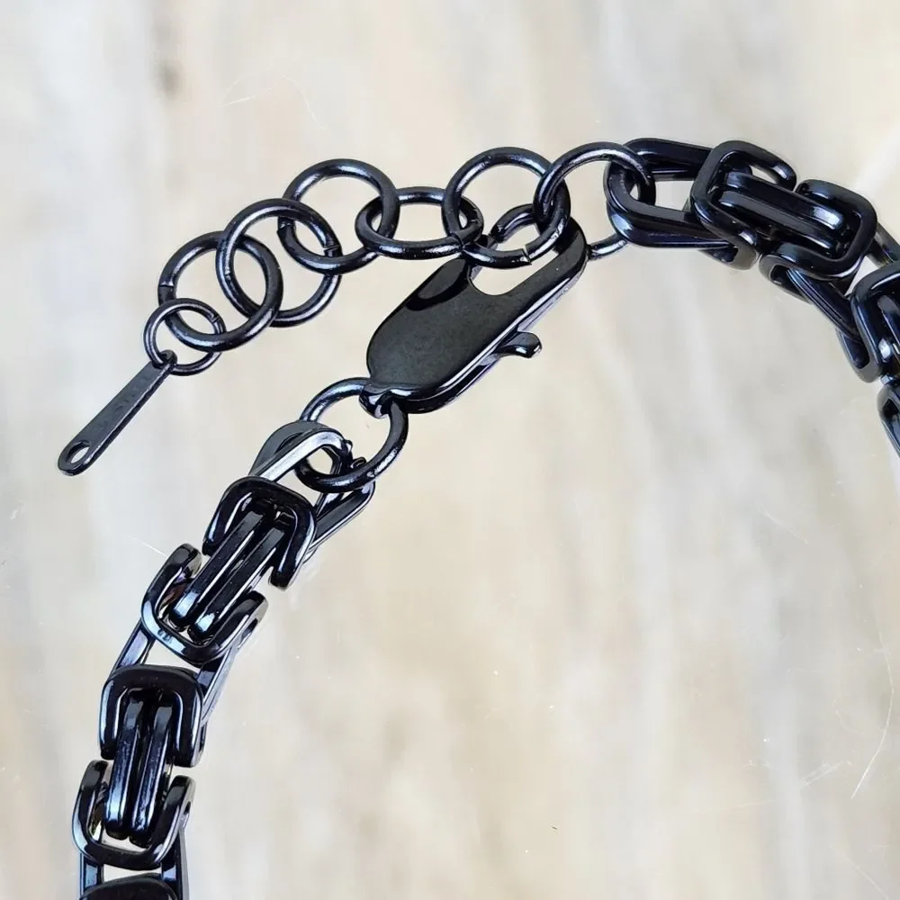 🩵⏭️NIB Black Surgical Stainless Steel Cuban Chain Link 8